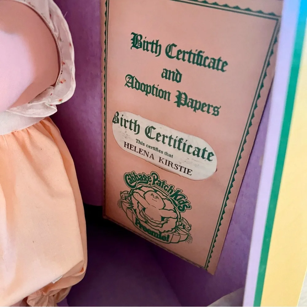Vintage‎ RARE 1985 Coleco Cabbage Patch Kids In Box W/Certificate Helena Kirstie